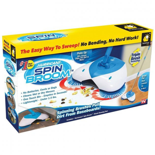Механічна швабра-віник Spin Broom щітка віник ефект пилососу Луцьк - зображення 6