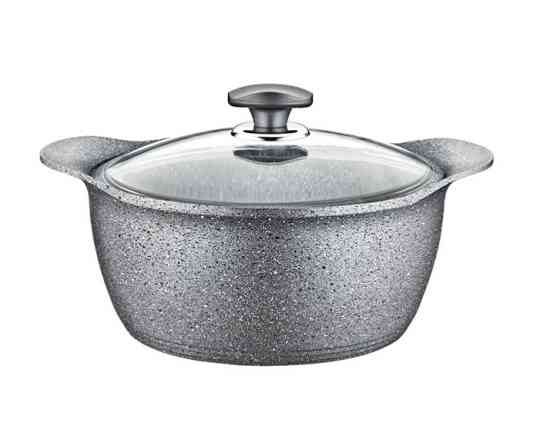 Каструля зі скляною кришкою OMS 3120-24-grey 24 см 4.5 л Киев