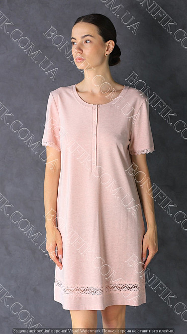 Женская ночная сорочка с коротким рукавом "Grace" (арт. LDK 103/21/01) Кривий Ріг - зображення 7