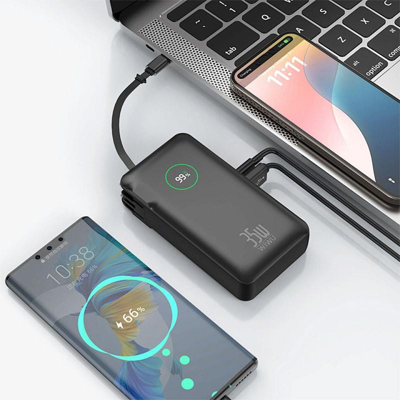 Портативное ЗУ Power Bank WIWU Wi-P049 22.5W+PD35W with cable 10000 mAh Херсон - зображення 4