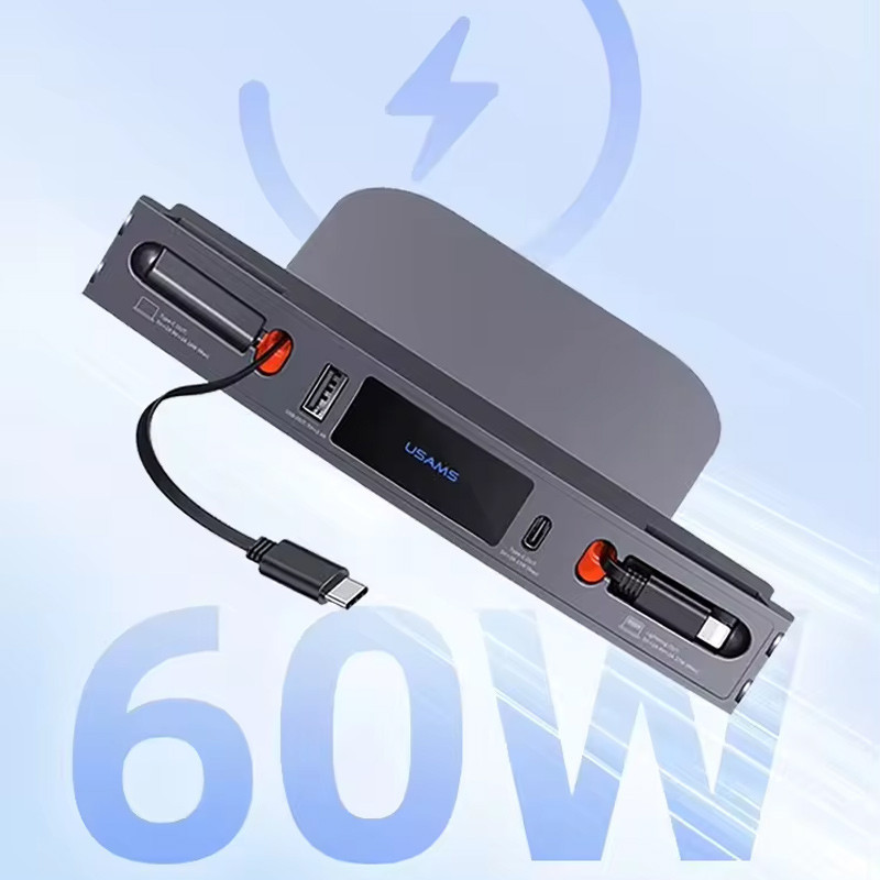 Переходник HUB Usams US-SJ649 60W Car Central Control Charging HUB For Tesla (3/Y) Херсон - изображение 4