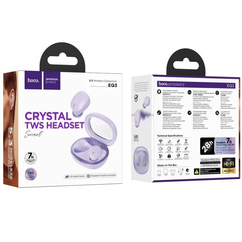 Беспроводные TWS наушники Hoco EQ3 Smart Херсон - зображення 3