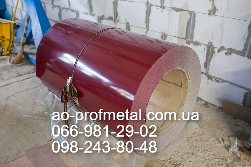 Лист оцинкованный 0.35 мм РАЛ 3005 бордовый глянец. Київ - зображення 2