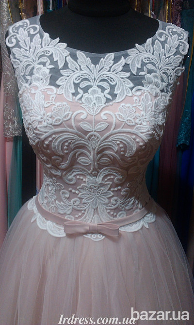 Пудровое платье для свадьбы, росписи, выпускного бала Київ - зображення 2