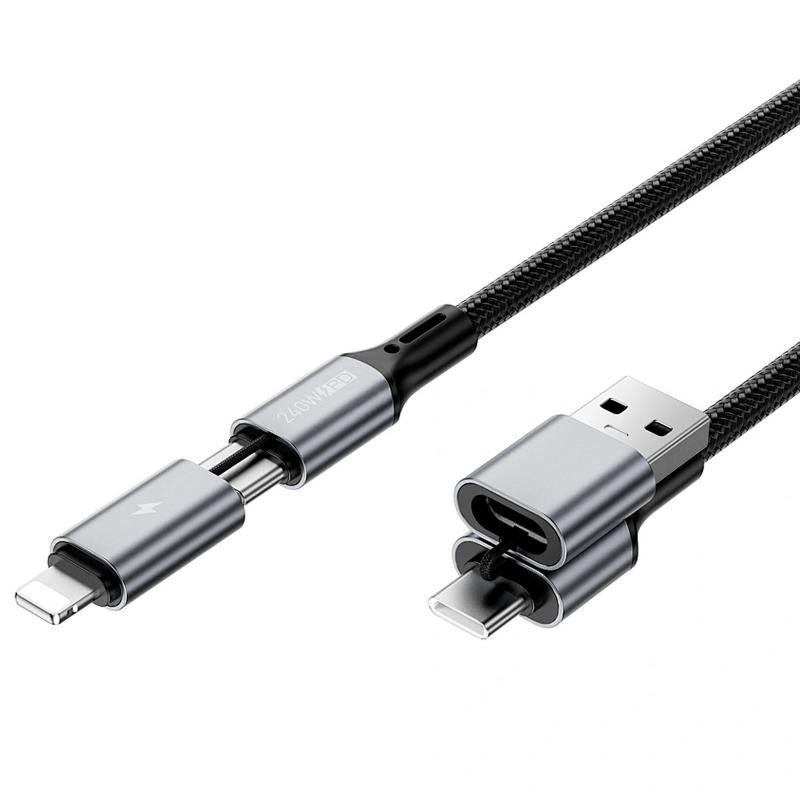 Дата кабель WIWU Wi-C085 Raptor Pro 2in2 USB-A + USB-C/Type-C to Lightning (1m) Херсон - изображение 2