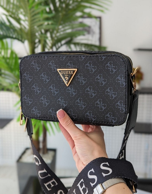 сумка с широким ремнем через плечо трендовая Guess кросс-боді міні лого AN24 Вінниця - зображення 5