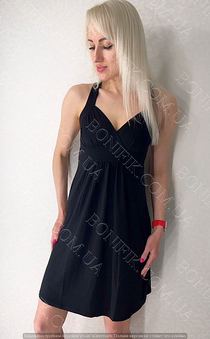 Черное платье на широкой бретели "Leonora" (арт. LDM 118/21/01) Кривий Ріг - зображення 2