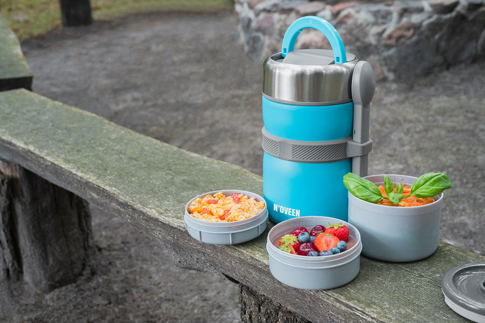 Термос пищевой Noveen TB963 Blue из нержавеющей стали 1325 мл Одеса - зображення 8