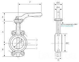 Затвор "Баттерфляй" н/ж  Ду 150 (Регулирующая поворотная заслонка межфланцевая  нержавеющая P221) Київ - зображення 3