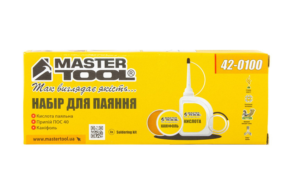 Набір для паяння MASTERTOOL кислота/припій/каніфоль 42-0100 Харьков - изображение 3