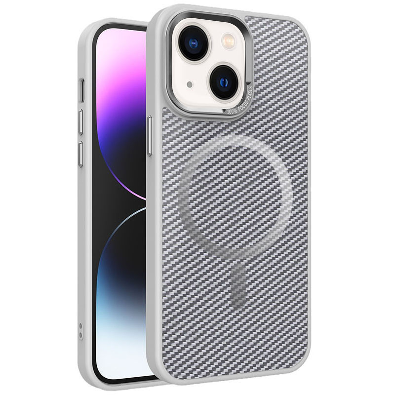 Чехол TPU+PC Carbon Mirage with MagSafe для Apple iPhone 13 / 14 (6.1") Херсон - изображение 1