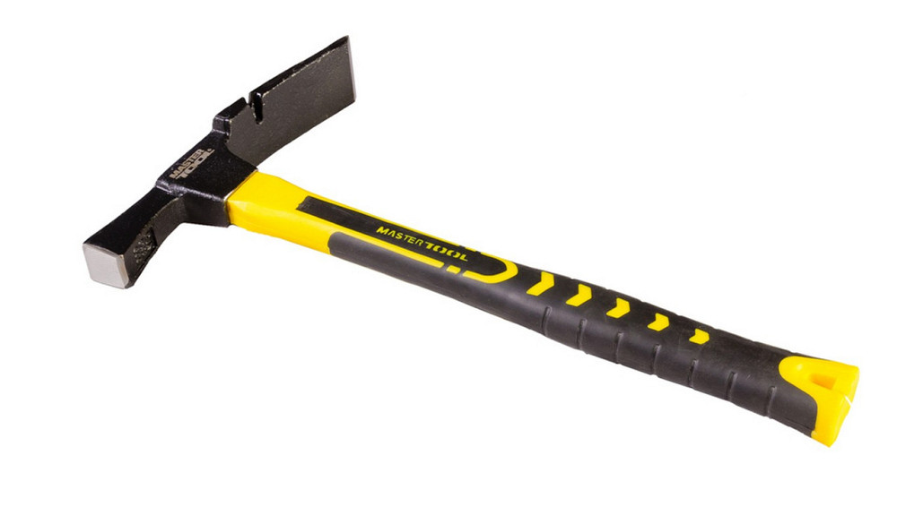 Молоток каменщика MASTERTOOL 600 г HRC 50 рукоятка фиберглассовая 380 мм 02-0124 Харків - зображення 2