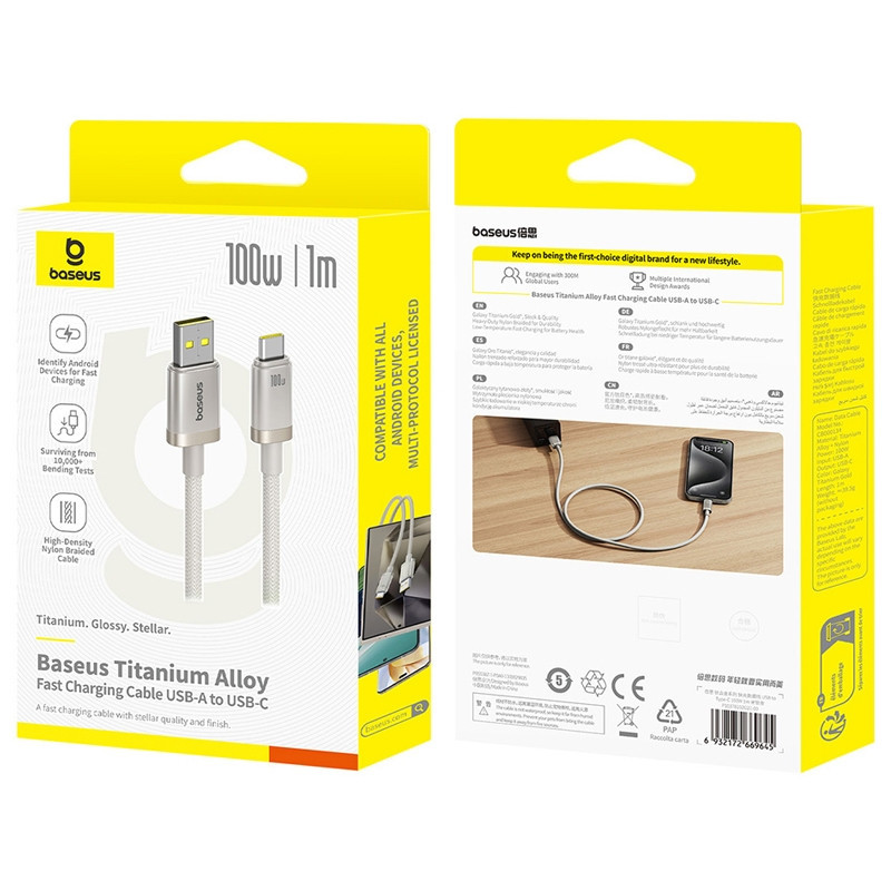 Дата кабель Baseus Titanium Alloy Fast Charging USB to Type-C 100W (1m) (P10378102) Херсон - изображение 4