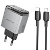 СЗУ Borofone BN21 Lena PD40W+QC3.0 (2USB-C) + кабель Type-C to Lightning Херсон