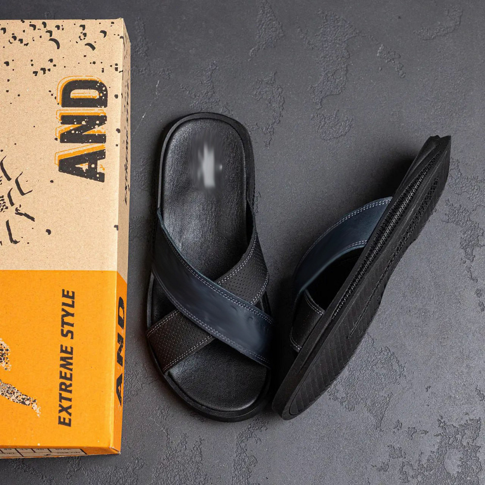 Мужские кожаные  летние шлепанцы-сланцы Київ - зображення 10