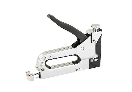 Степлер пружинный MASTERTOOL скоба R53 4-14 мм, плавная регулировка силы удара, корпус металл/хром 4 Харків
