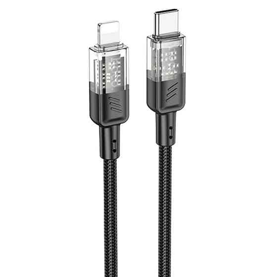Дата кабель Hoco U129 Spirit Transparent Type-C to Lightning 27W (1.2m) Херсон