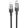 Дата кабель Hoco U129 Spirit Transparent Type-C to Lightning 27W (1.2m) Херсон