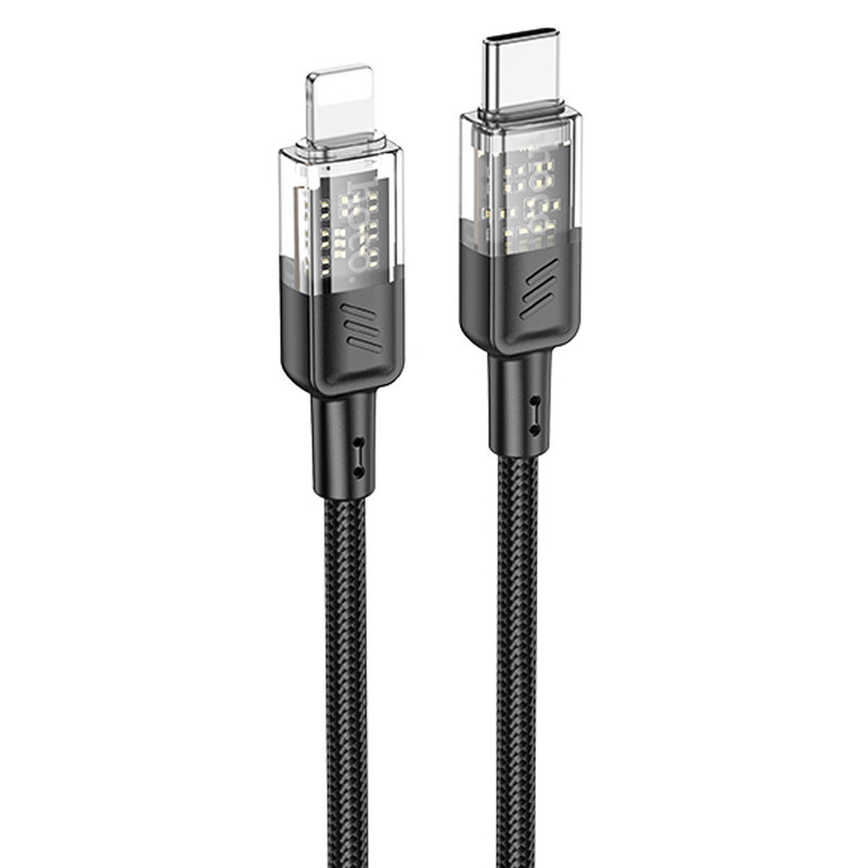 Дата кабель Hoco U129 Spirit Transparent Type-C to Lightning 27W (1.2m) Херсон - зображення 1
