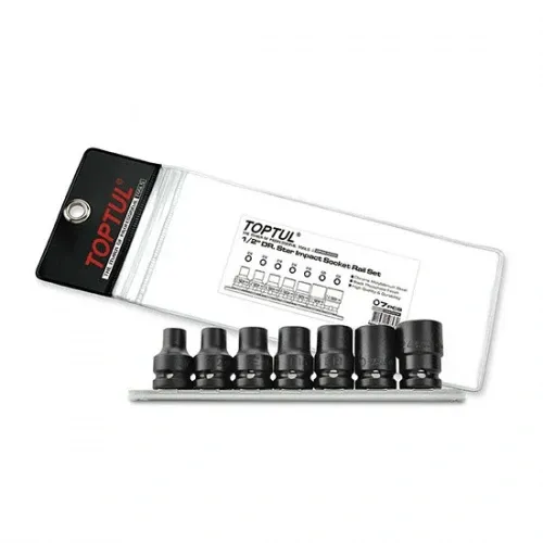 Набор головок ударных TORX 1/2" E10-E24 7ед. (звезда Давида)  TOPTUL GDAG0701 Харьков - изображение 1