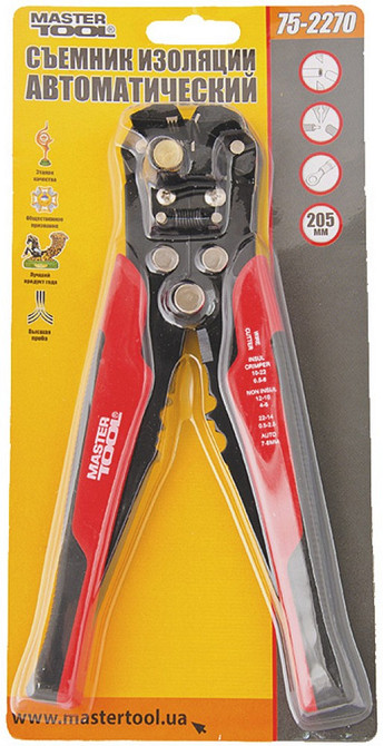 Клещи автоматические для снятия изоляции MASTERTOOL 0.2-6.0 мм² CrMoV 75-2270 Харків - зображення 2
