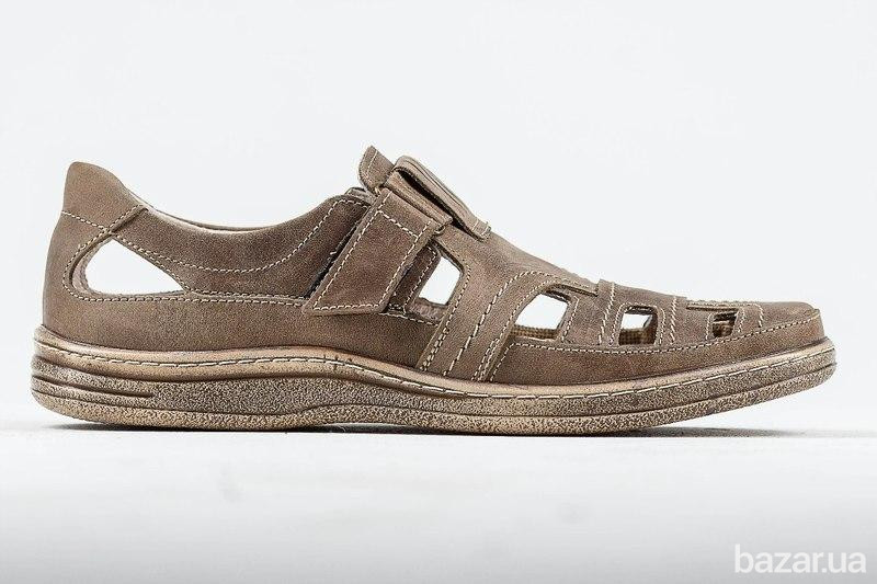 Мужские кожаные летние туфли Comfort olive Киев - изображение 1