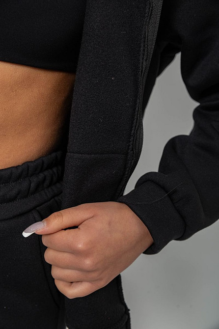 Спортивний костюм жіночий на флісі, чорний | Новий | S-XL Одесса - изображение 5