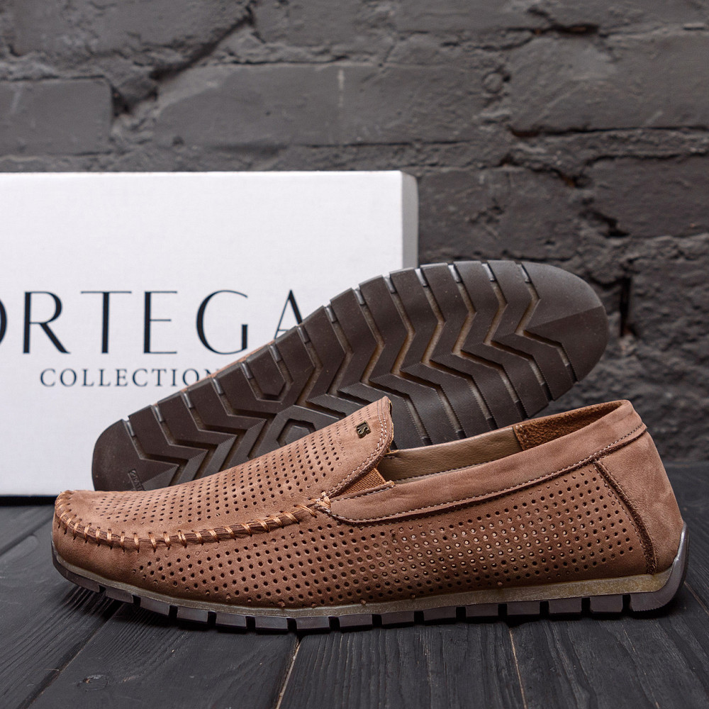 Мужские летние кожаные мокасины Legges Latte перфорация Київ - зображення 5