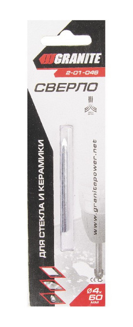 Сверло-пика для стекла и керамики GRANITE 4х60 мм 2-01-046 Харьков - изображение 2
