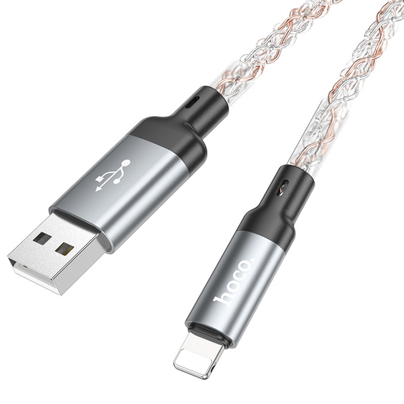 Дата кабель Hoco U112 Shine 2.4A USB to Lightning (1m) Херсон - зображення 5