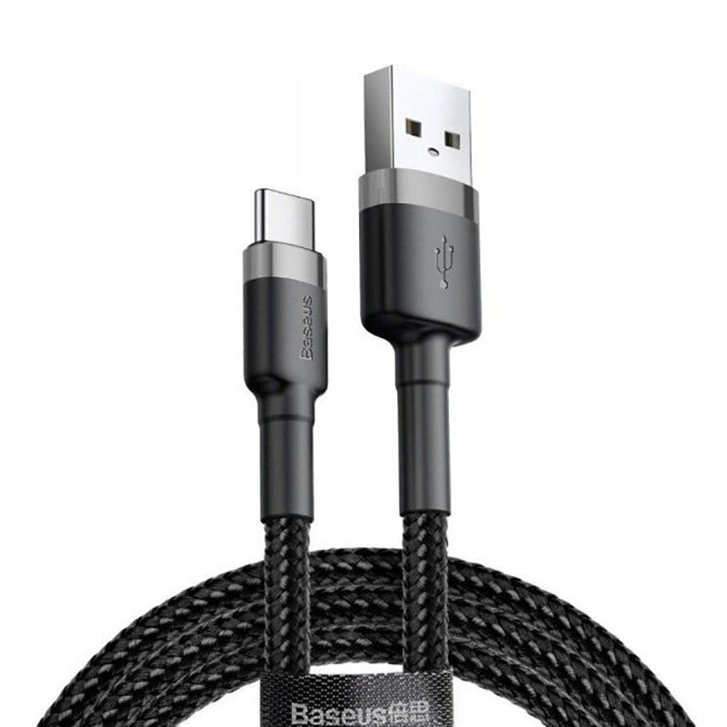 Дата кабель Baseus Cafule USB to Type-C Cable 2A (2m) (CATKLF-C) Херсон - зображення 1