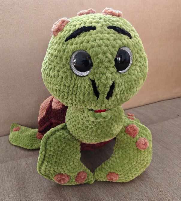 Іграшка Черепаха 37 см м'яка в'язана подарунок сувенір hand made ручна робота Луцьк - зображення 1