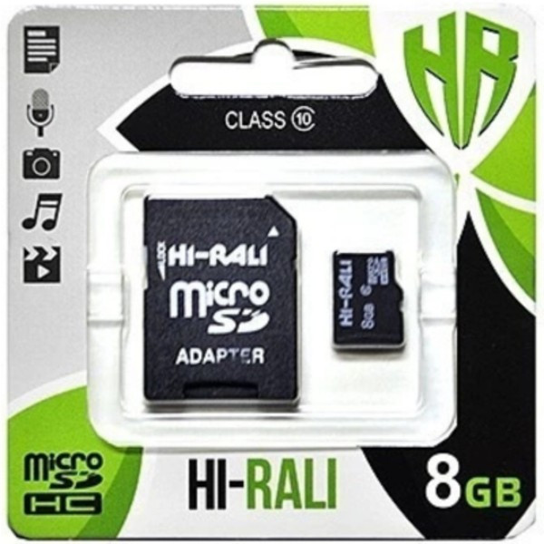 Карта пам'яті Team MicroSDHC 8GB UHS-I Class 10 Hi-Rali + SD-адаптер (HI-8GBSD10U1-01) Харків - зображення 1
