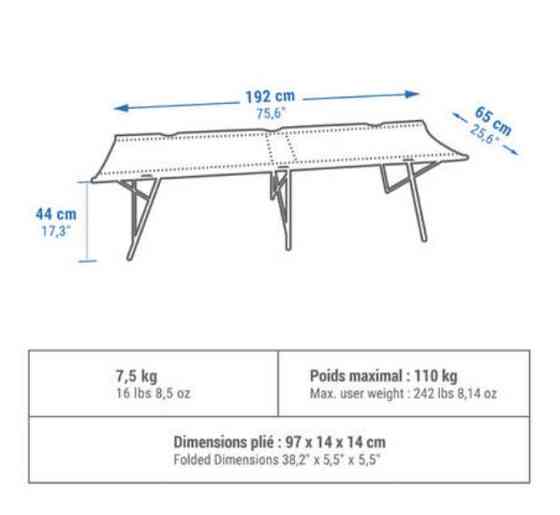 Раскладушка Decathlon 65 см Дрогобич