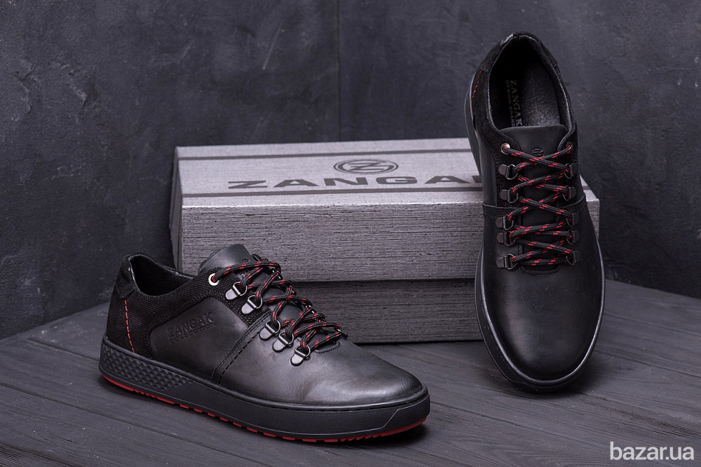 Мужские кожаные кеды ZG Aircross Black and Red Київ - зображення 7