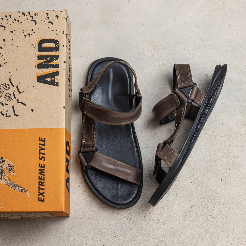 Мужские кожаные сандалии  Brown Киев - изображение 6