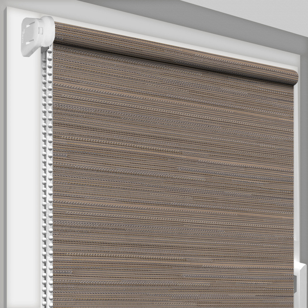 Рулонна штора Rolets Меланж преміум 1-2-1800 180x170 см відкритого типу Темно-коричнева Київ - зображення 1