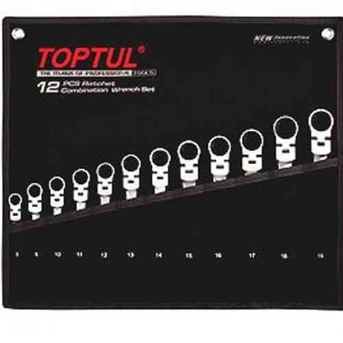 Набор ключей с трещоткой и шарниром комбинированных TOPTUL 12ед. 8-19мм в чехле GPAQ1204 Харьков