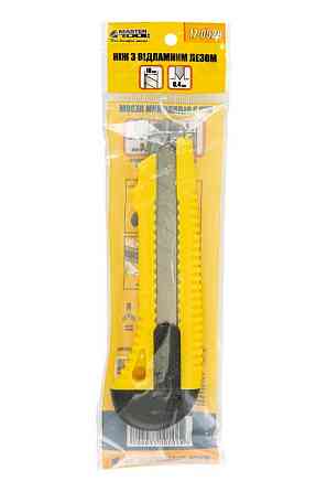 Нож строительный MASTERTOOL с отломным лезвием 18 мм металлическая направляющая кнопочный фиксатор 1 Харьков