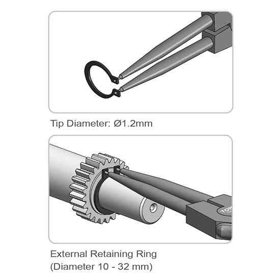 Круглогубцы для снятия стопорных колец Extra Long (разжим прямые) TOPTUL DCBJ1381 Харьков