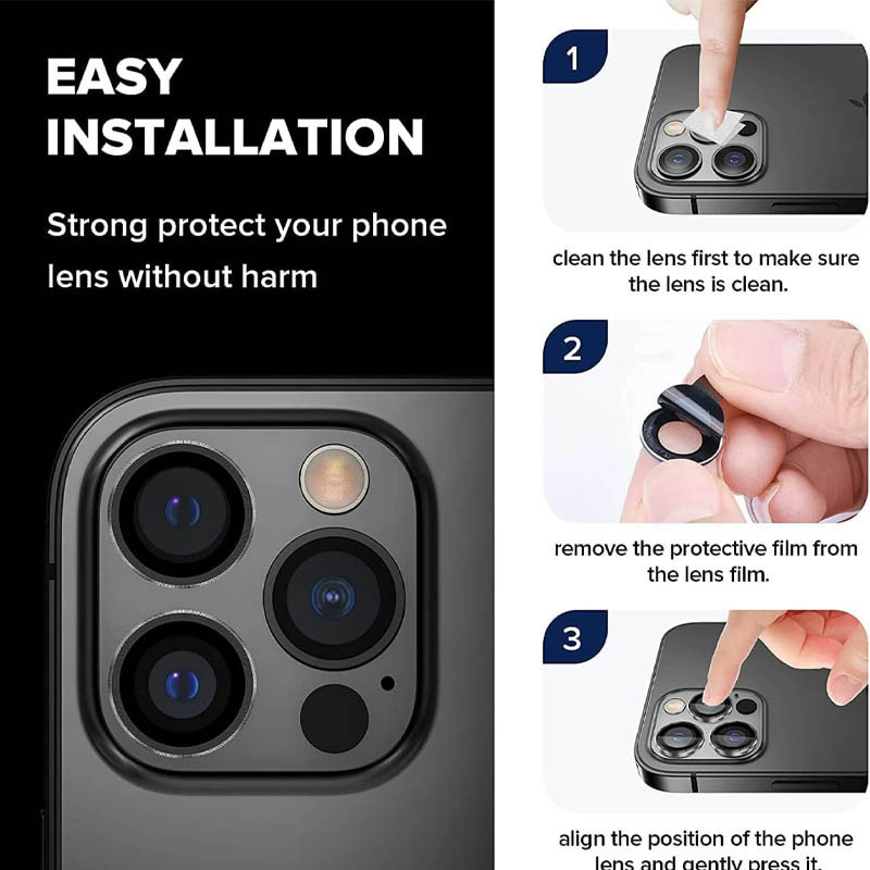 Защитное стекло Metal Classic на камеру (в упак.) для Apple iPhone 16 Pro (6.3") / 16 Pro Max (6.9") Херсон - зображення 6