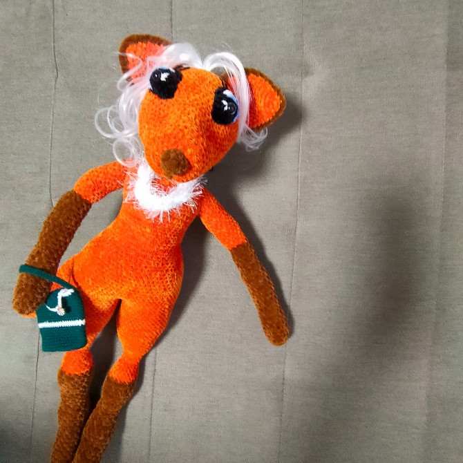 Лисичка лисиця лиска руда іграшка в'язана м'яка велика 60 см тваринка ручна робота hand made Нововолинськ - зображення 2