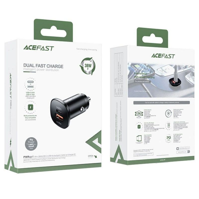 АЗУ Acefast B1 mini PD20W+QC3.0 total 38W (1USB-A/1C) Херсон - зображення 5
