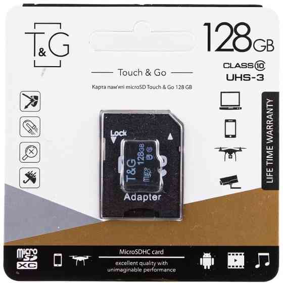 Карта памяти T&G (UHS-3) microSDHC Class 10 - 128GB (с адаптером) Херсон