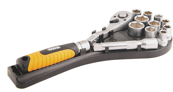 Набор инструментов MASTERTOOL PROFI ½" 12 шт 10-24 мм телескопическая трещотка CrV50BV30 ракетка 78- Харків - зображення 1