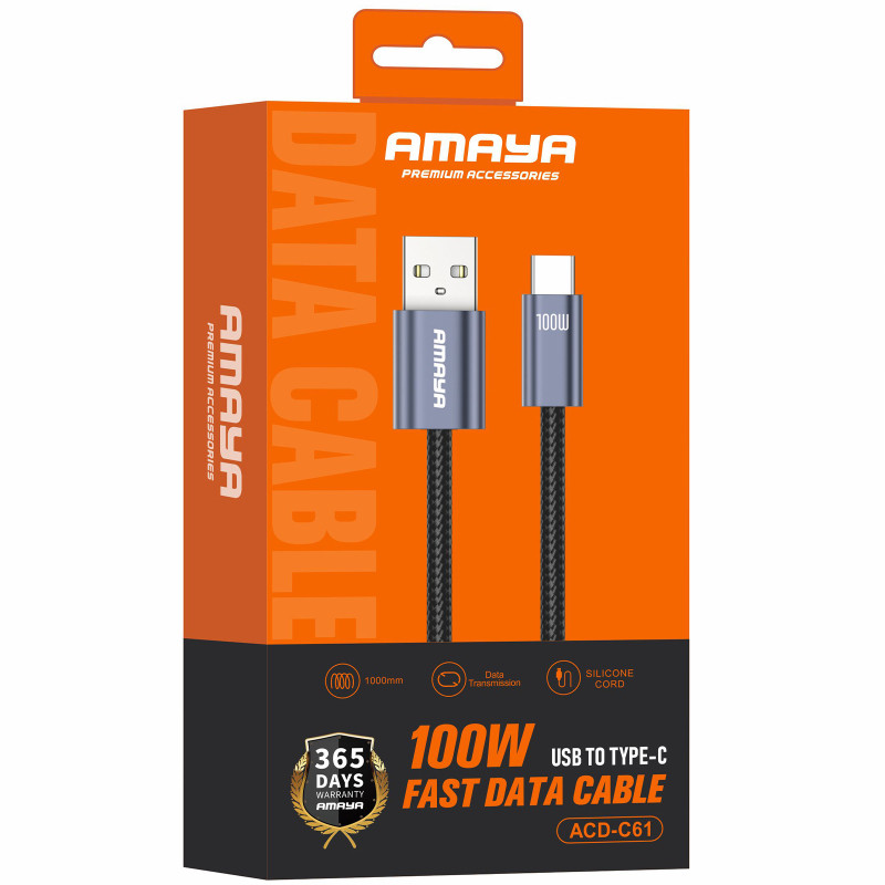 Дата кабель Amaya 61C USB to Type-C 100W (1m) Херсон - зображення 2