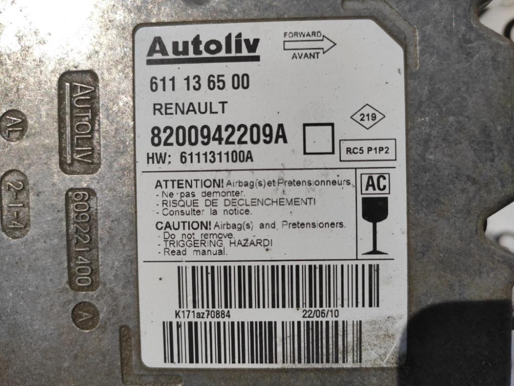 Блок управления AirBag Renault Master III 2010-2018 (8200942209A) Ковель - зображення 4