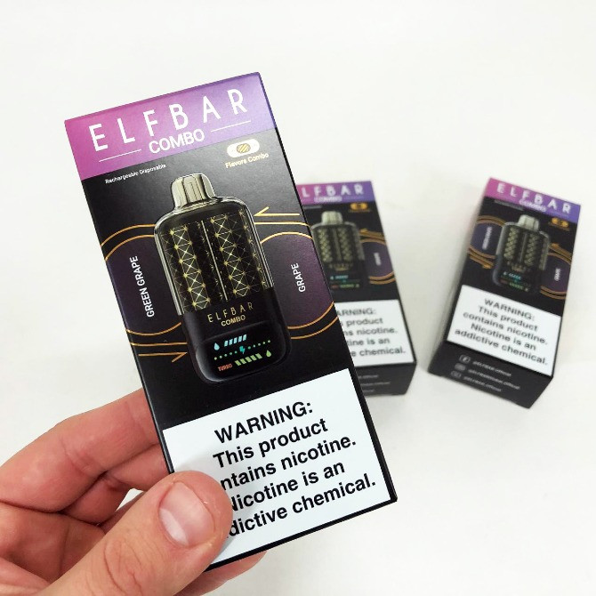 Сигарета ELF BAR COMBO 25000 тяг. Перемикання смаків. Зелене яблуко-Виноград Житомир - изображение 5