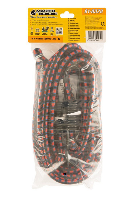 Стяжка груза MASTERTOOL резиновая Ø 11 мм 200 см набор 2 шт 81-0328 Харьков - изображение 4