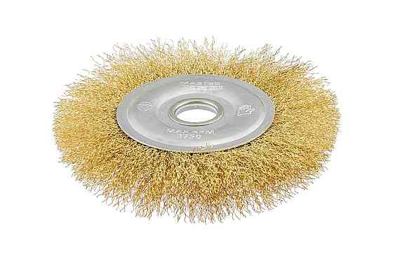 Щетка дисковая MASTERTOOL из латунированной рифленой проволоки Ø 150х22.2 мм 19-9115 Харьков